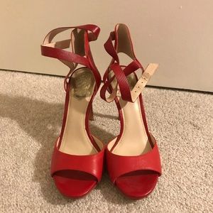 Vince Camutored leather strappy heel